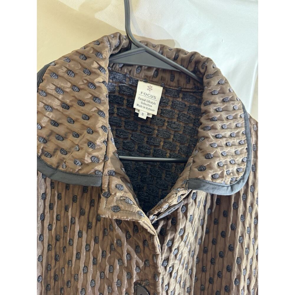 New Abstract Lagenlook Women S Brown Polka Dot Quilted Boho Spring - Picture 11 of 12